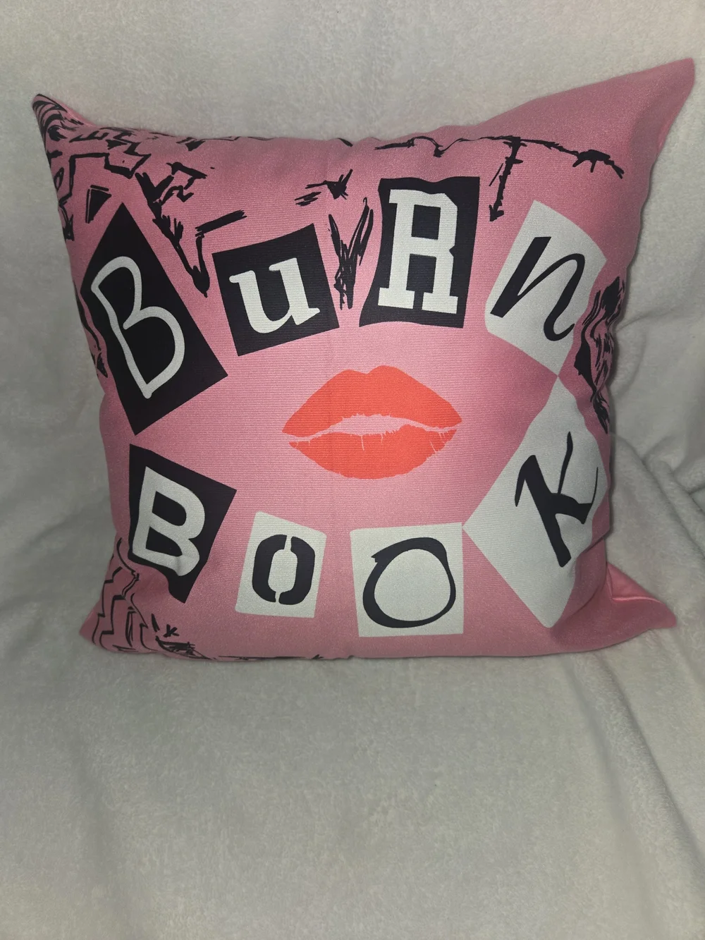 Pink Burn Book Decorative Throw Pillow